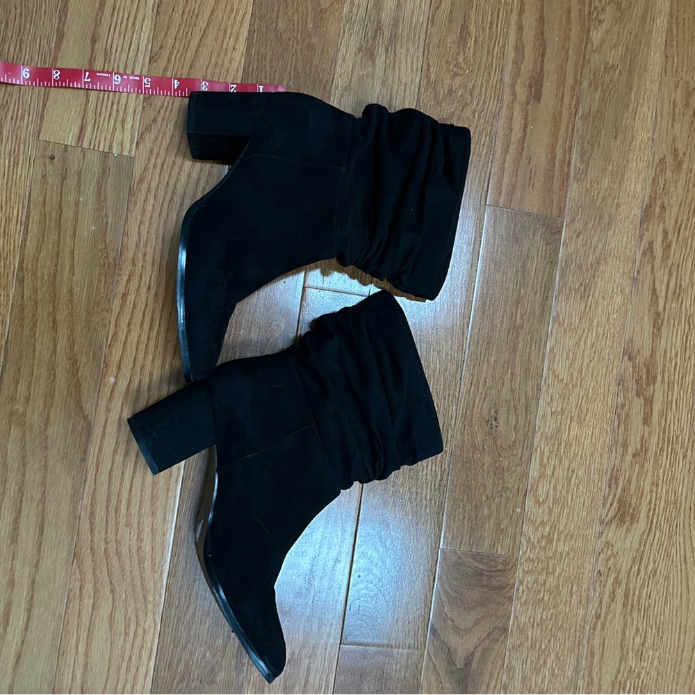 Nine West Black Suede Heeled Boots
